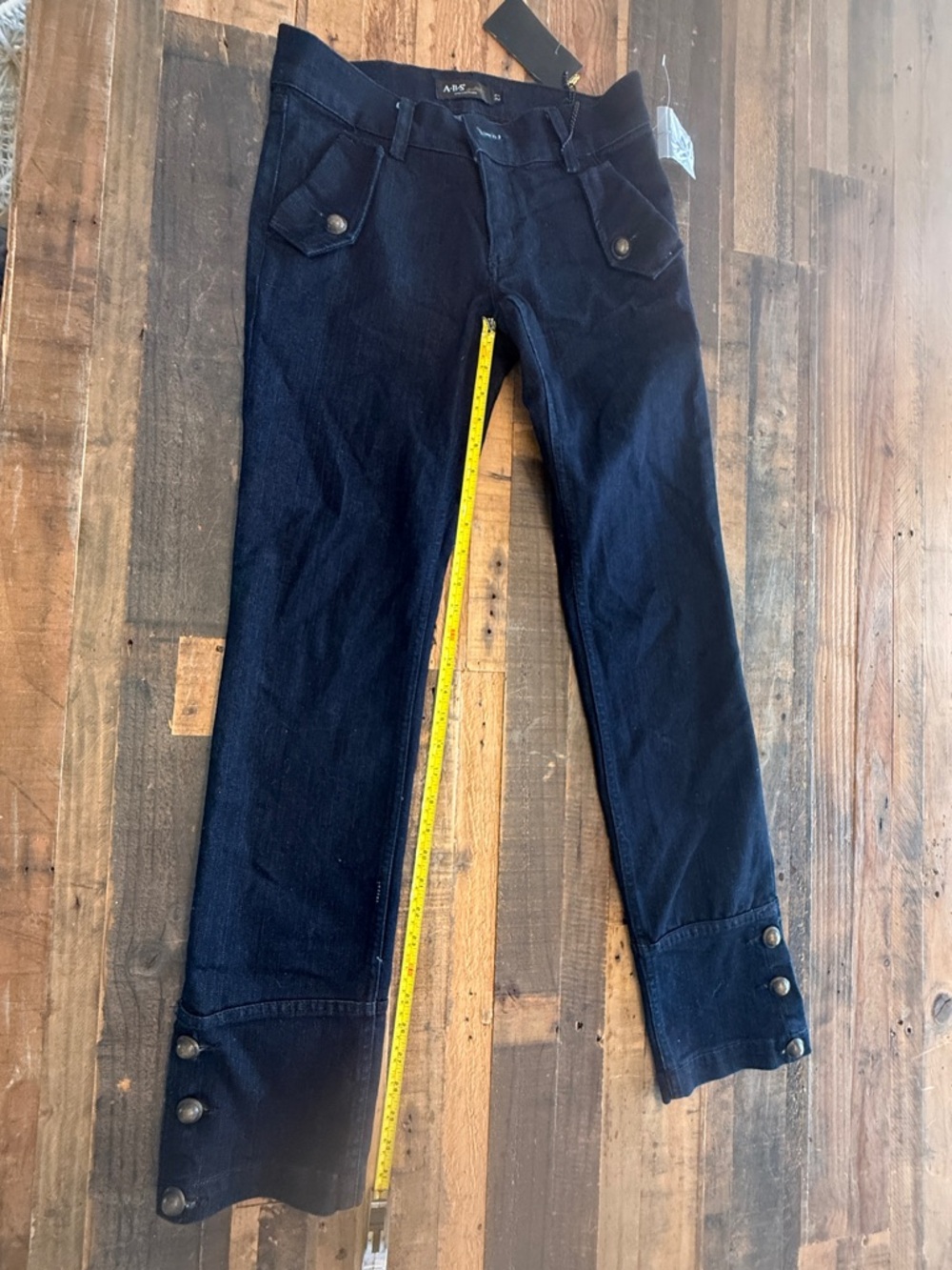 ABS Allen Schwartz Navy High-Waist Button Fly Jeans